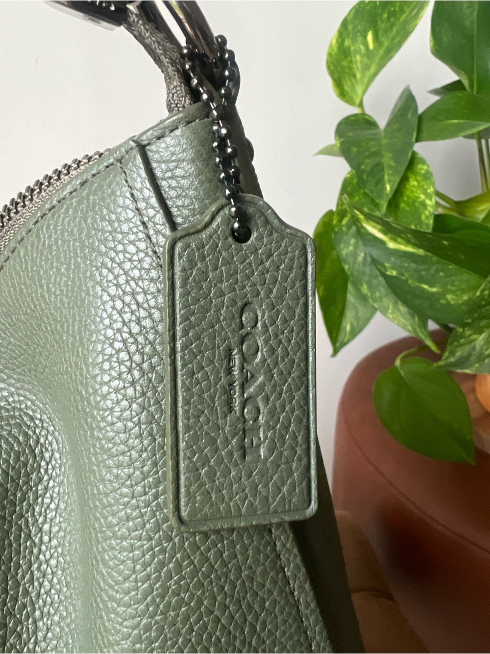Coach Pebbled Leather Hobo Bag in Olive Surplus Green Style F33000 - Picture 3 of 14